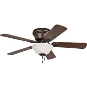 Craftmade WC42ORB5C1 Wyman Flush Mount 42" Ceiling Fan With 120 Watts Bowl Light Kit & Pull Chain, for $71