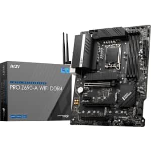 MSI PRO Z690-A WiFi DDR4 ProSeries Motherboard (ATX, 12th Gen Intel Core, LGA 1700 Socket, DDR4, for $158