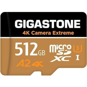 [5-Yrs Free Data Recovery] Gigastone 512GB Micro SD Card, 4K Camera Extreme MAX, MicroSDXC Memory for $80
