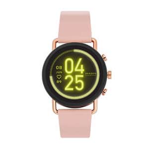 Skagen Connected Falster 3 Gen 5 Stainless Steel and Silicone Touchscreen Smartwatch, Color: Pink for $306