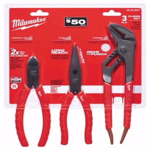 Milwaukee 3-Piece Comfort Grip Pliers Kit for $35