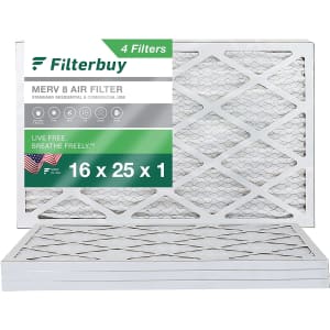 FilterBuy 16x25x1" MERV 8 Air Filter 4-Pack: $28 w/ Subscribe & Save FilterBuy 16x25x1" MERV 8 Air Filter 4-Pack: $28 w/ Subscribe & Save