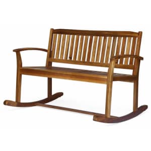 Best Selling Home Devin Acacia Wood Rocking Bench for $163