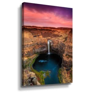 ArtWall "Palouse Falls" 24" x 16" Canvas Wall Art for $38