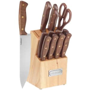 Cuisinart Triple Rivet 14-Piece Stainless Steel Knife Block Set for $42