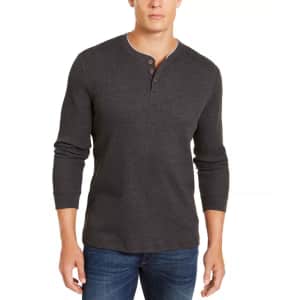 Club Room Men's Thermal Henley for $9
