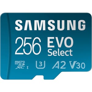 Samsung Evo Select 256GB microSD Memory Card + Adapter for $20