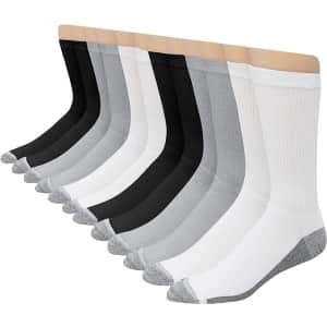 Hanes Men's Max Cushioned Crew Socks 12-Pack for $15