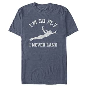 Disney Big & Tall Tinkerbell Super Fly Men's Tops Short Sleeve Tee Shirt, Navy Blue Heather, for $17