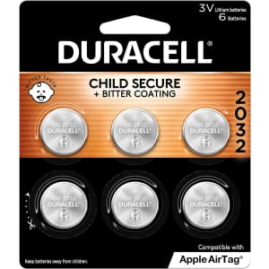 Duracell 2032 Lithium Battery 6-Pack for $9
