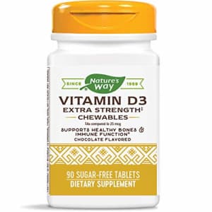 Nature's Way Natures Way Vitamin D3 Extra Strength, Sugar-Free, Chocolate Flavored, 90 Chewables for $25