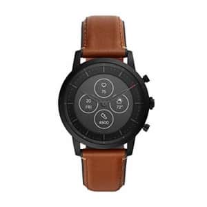 Fossil Men's Collider Stainless Steel Hybrid HR Smartwatch, Color: Black/Brown (Model: FTW7007) for $195