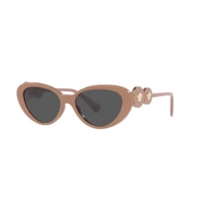 Versace Woman Sunglasses Beige Frame, Dark Grey Lenses, 54MM for $79
