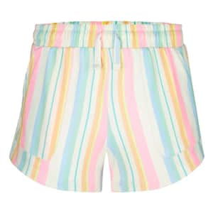 Hurley Girls' Little Soft Knit Pull On Shorts, Pale Ivory/Multi Stripe, 4 for $9