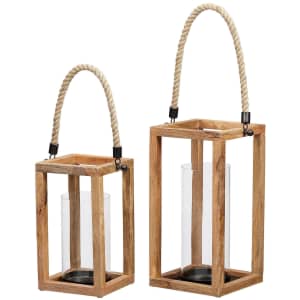 StyleWell Mango Wood Lantern Candle Holder 2-Piece Set for $37 StyleWell Mango Wood Lantern Candle Holder 2-Piece Set for $37