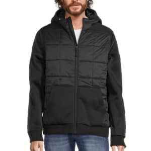 Reebok Men's Mixed Media Puffer Jacket w/ Hood for $30 Reebok Men's Mixed Media Puffer Jacket w/ Hood for $30