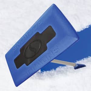 Snow Joe The Original 2-In-1 Telescoping Snow Broom + Ice Scraper for $10