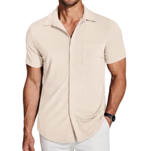 Coofandy Men's Wrinkle Free Knit Shirt for $12
