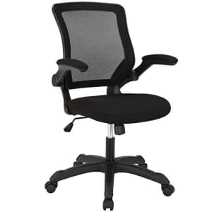 Modway Veer Office Chair with Mesh Back and Vinyl Seat With Flip-Up Arms in Black for $154
