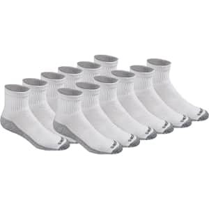 Dickies Men's Dri-Tech Moisture Control Quarter Socks 12-Pair Pack for $32