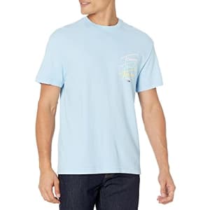 Tommy Hilfiger Men's Tommy Jeans Short Sleeve Graphic T Shirt, C1T-Light Powdery Blue, X-Large for $26