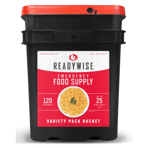 ReadyWise 120-Serving Emergency Food Supply Variety Bucket for $80