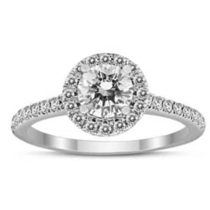 Szul Signature Quality 1-tcw Diamond Halo Ring in 14K White Gold for $788 Szul Signature Quality 1-tcw Diamond Halo Ring in 14K White Gold for $788