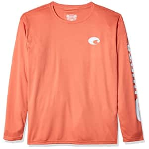 Costa Del Mar Men's Technical Crew Long Sleeve Shirt, Salmon, Large for $32