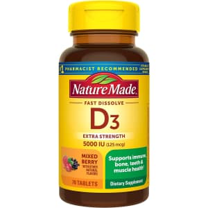 Nature Made Extra Strength Vitamin D3 5000 IU 70-Tablet Bottle for $2.68 via Sub & Save