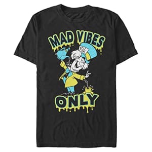 Disney Big & Tall Alice in Wonderland Spill It Hatter Men's Tops Short Sleeve Tee Shirt, Black, for $8