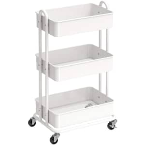 Simple Houseware Heavy Duty 3-Tier Metal Utility Rolling Cart for $37 Simple Houseware Heavy Duty 3-Tier Metal Utility Rolling Cart for $37