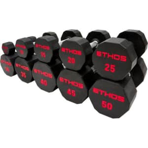 Ethos Rubber Hex Dumbbell Pairs from $13