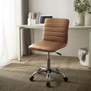 Urban Shop Faux Leather Rolling Office Chair, Tan for $65