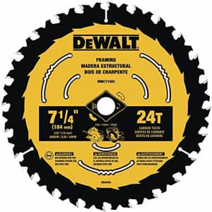 DeWalt 7-1/4" 24-Tooth Circular Saw Blade for $8