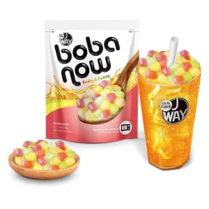 J Way Boba Now Instant Bubble Tea Tapioca Pearls 5-Serving Pack for $6