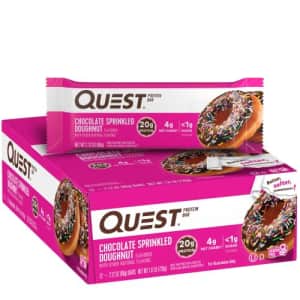 Quest Nutrition Chocolate Sprinkled Doughnut Protein Bars, High Protein, Low Carb, Gluten Free, for $20