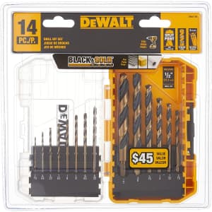 DeWalt Black & Gold 14-Piece Twist Drill Bit Set for $12