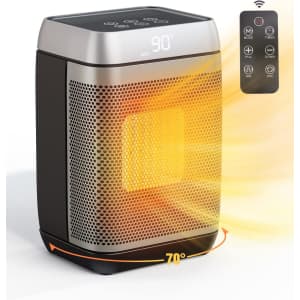 Aoresac 1,500W Oscillating Space Heater for $17
