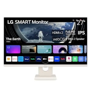 LG 27SR50F 27-inch Smart FHD IPS Monitor, webOS 23, HDR10, Airplay 2, Screen Share, Bluetooth, 5Wx2 for $150