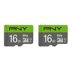 PNY 16GB Elite Class 10 U1 MicroSDHC Flash Memory Card 2-Pack for $26