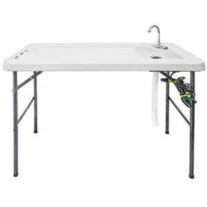 Goplus Folding Fish Cleaning Table with Sink and Spray Nozzle, Heavy Duty Fillet Table with Hose for $109