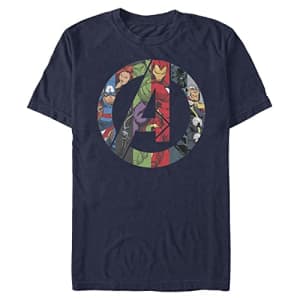 Marvel Big & Tall Classic Avengers Heroes Icon Men's Tops Short Sleeve Tee Shirt, Navy Blue for $13