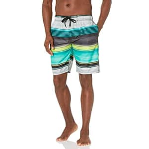 Kanu Surf Echelon Swim Trunks (Regular & Extended Sizes), Avalon Black/Green, XX-Large for $7