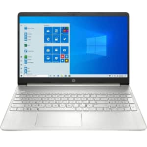 HP 15.6" Touchscreen Laptop w/Windows 10 S Mode, Natural Silver (15-ef1041nr) AMD RYZEN 3 3250U 4 for $366