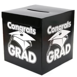 Fun Express - Congrats Grad Black Card Box for Graduation - Party Supplies - Containers & Boxes - for $16
