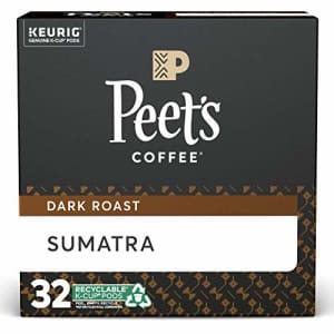 Peet's Coffee Single Origin Sumatra, Dark Roast, 32 Count Single Serve K-Cup Coffee Pods for Keurig for $24