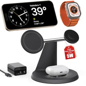 3-in-1 Charging Station for Apple Devices for $17 3-in-1 Charging Station for Apple Devices for $17