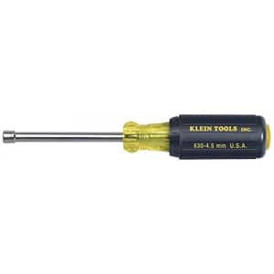 Klein Tools 630-4.5MM 4.5 mm Nut Driver with 3-Inch Hollow Shaft and Cushion Grip Handle for $7 Klein Tools 630-4.5MM 4.5 mm Nut Driver with 3-Inch Hollow Shaft and Cushion Grip Handle for $7