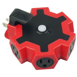 Hyper Tough 5-Outlet Outdoor Extension Cord Power Adapter for $13