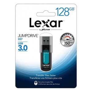 Lexar JumpDrive S57 128GB USB 3.0 Flash Drive for $15 Lexar JumpDrive S57 128GB USB 3.0 Flash Drive for $15